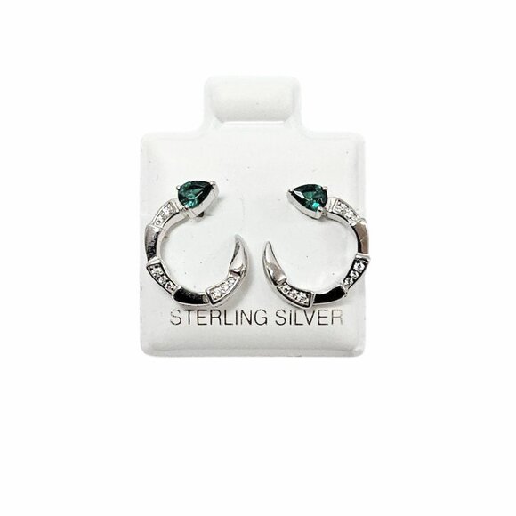 Stampd Jewelry - 925 Silver Ladies scorpion ZC emerald stud earring